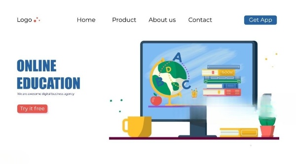 Home Custom education platform website design by Web Design Kenya for e-learning and online courses.