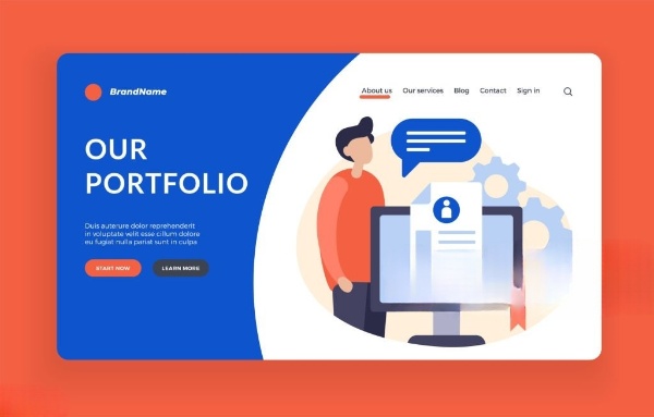 Home Professional portfolio website design by Web Design Kenya showcasing creative work and skills.